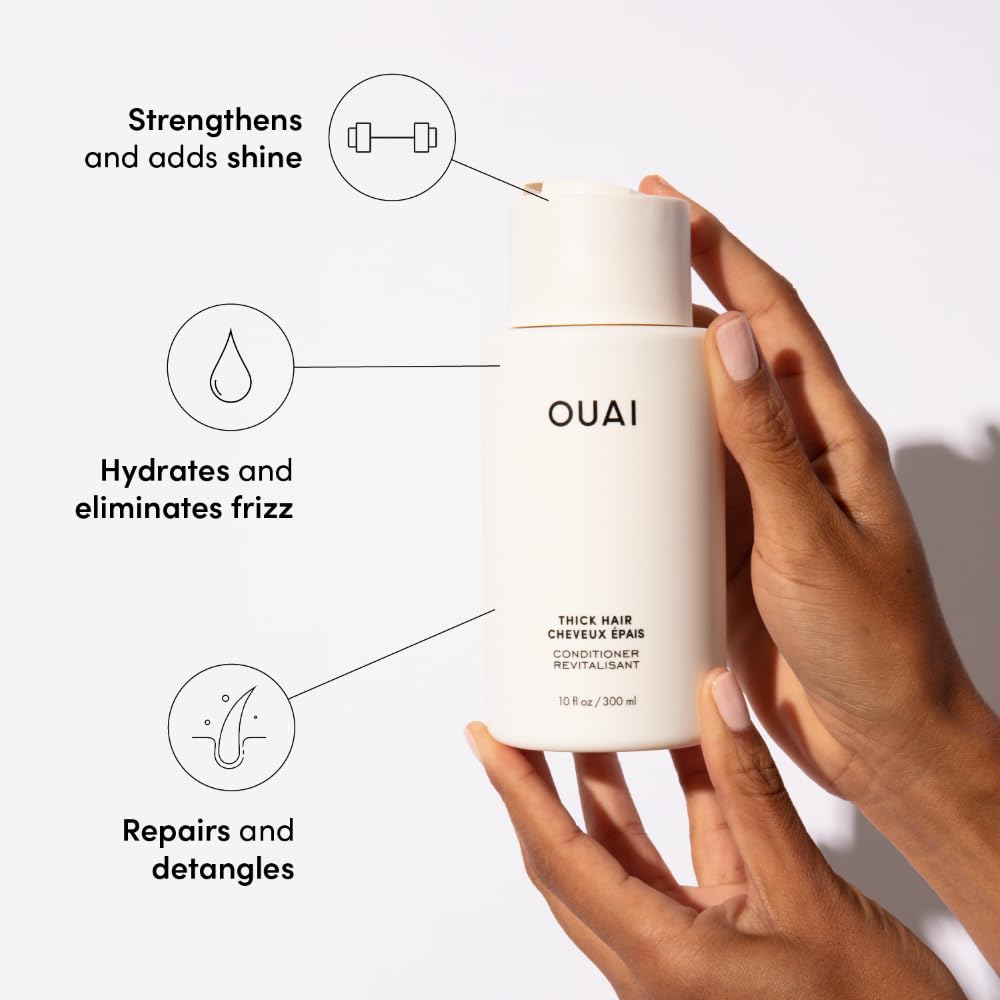 OUAI Thick Hair Shampoo & Conditioner Set, Travel Size - Moisturizing Shampoo & Conditioner - With Keratin, Marshmallow Root, Shea Butter & Avocado Oil - Sulfate, Paraben & Phthalate Free (3 Oz) OUAIAu supplements