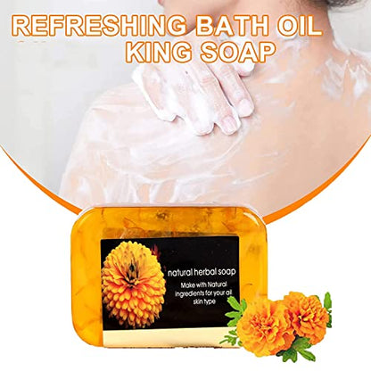 NHIKLATA 2PCS Turmeric Handmade Soap, Natural Organic Ginger Soap, Lymphatic NHIKLATAUS supplements