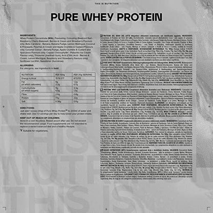 Bulk Pure Whey Protein Powder Shake, Berries and Cream, 1 kg, Packaging May Vary BulkUS supplements