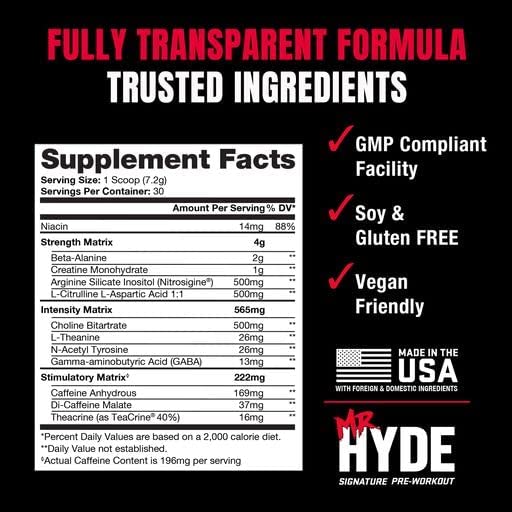 PROSUPPS Mr. Hyde Signature Pre Workout with Creatine, Beta Alanine, TeaCrine PROSUPPSUS supplements