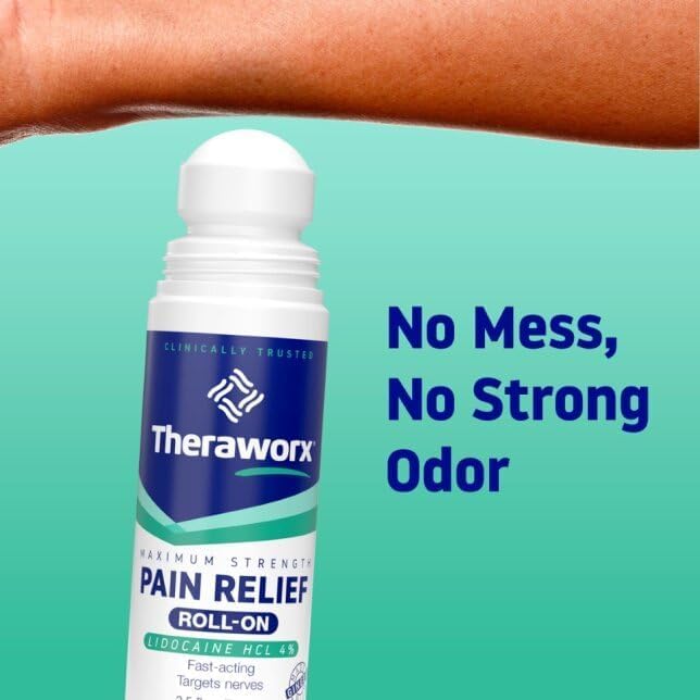 Theraworx Maximum Strength Pain Relief Roll-On with Lidocaine, Fast-Acting - 2.5 Oz - 2 Count TheraworxAu supplements