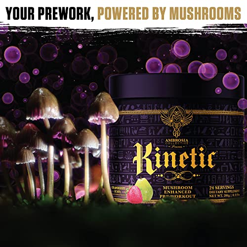 Ambrosia Kinetic Organic Preworkout, Mushroom Enhanced Natural Pre Workout Supplement AmbrosiaAu supplements