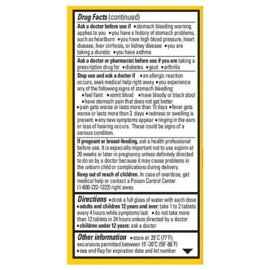 Ecotrin Safety Coated Aspirin Arthritis Pain Reliever Tablets, Regular Strength, NSAID 325 mg, 125 ct (Pack of 2) EcotrinAu supplements