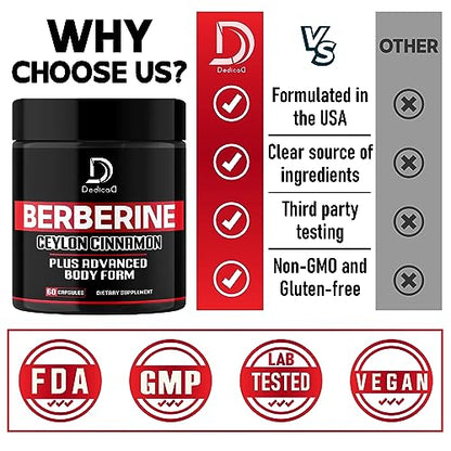 DEDICAD 13in1 Berberine Supplement - 4500mg for Weight Management, Heart & Immune DEDICADUS supplements