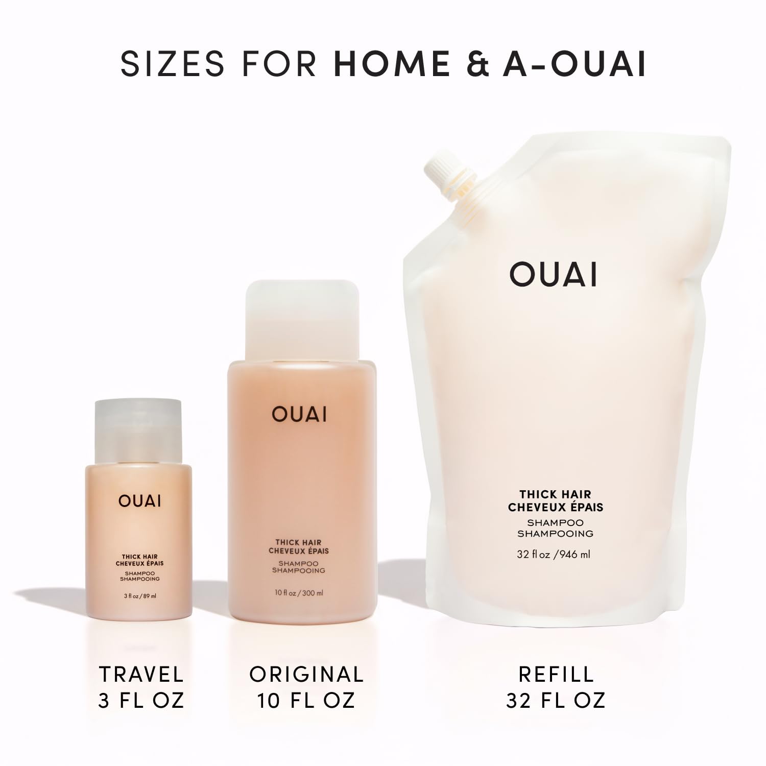 OUAI Thick Shampoo Refill - Moisturizing Shampoo with Keratin, Marshmallow Root, Shea Butter & Avocado Oil for Thick Hair - Strengthens & Hydrates - Paraben, Phthalate & Sulfate Free (32 Fl Oz) OUAIAu supplements