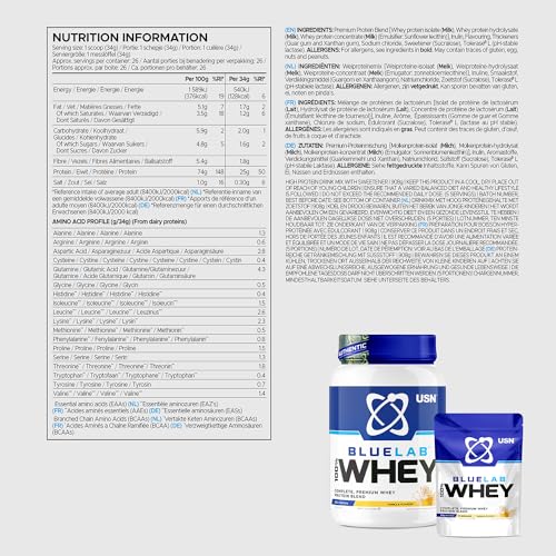 USN Blue Lab Whey Protein Powder: Vanilla - Whey Protein 2kg - Post-Workout USNAu supplements