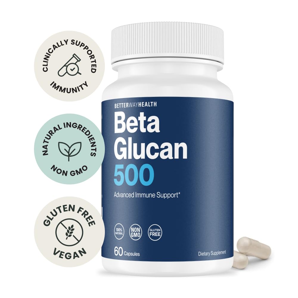 Better Way Health™ - Advanced Immune Readiness - Highly Purified 1,3/1,6 Beta Glucan 500 - Clinically Tested Immune Defense - 500mg/60 Capsules (Pack of 1) Better Way HealthAu supplements