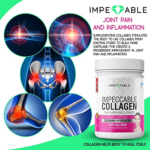 IMPECCABLE Collagen Premium 10.000 mg Pure peptide hydrolyzed Marine Collagen Powder ImpeccableAu supplements
