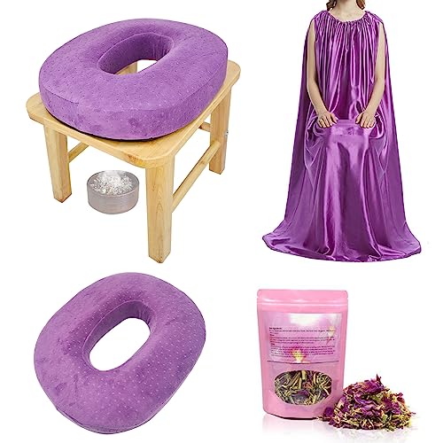 ElasignShopo Yoni Seat Kit, Wooden Vaginial Steaming Stool Chair Set with Gown for Feminine ElasignShopoAu supplements