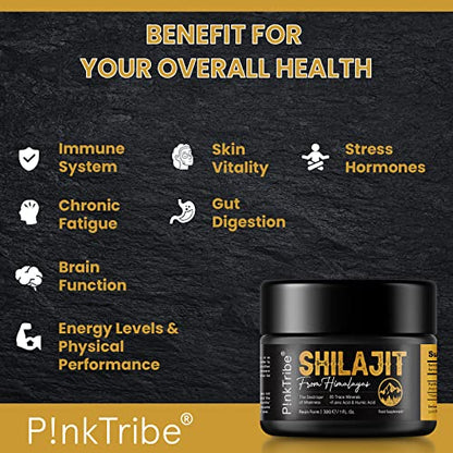 Shilajit Resin, Original Himalayan Shilajit 30g - Gold Grade 100% Pure, Rich in Fulvic P!nkTribeUS supplements