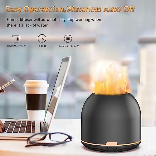 Flame-Light Aroma Diffuser,Ultrasonic Aromatherapy Diffuser with Auto-Off Function Timers OtheyaAu supplements