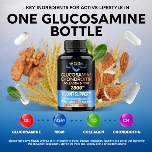Glucosamine | Chondroitin | MSM | Collagen - 2800 mg Joint Support Supplement NUTRAHARMONYAu supplements