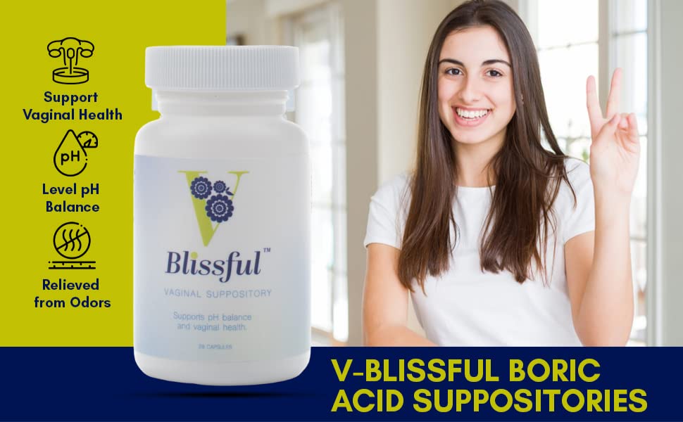 V Blissful Boric Acid Suppository & Soothing Vaginal Solution for Yeast Infection & Bacterial Vaginosis V BlissfulAu supplements