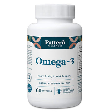 Pattern Wellness Omega 3 Softgels - Pure Fish Oil Formula - Helps Maintain Brain, Heart & Joint Health - 3rd Party Lab Tested - Non-GMO, Dairy-Free, Gluten-Free - 60 Softgels Pattern WellnessAu supplements