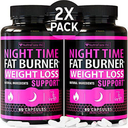 NuttraFaza INC (2 Pack) Night Time Weight Loss Pills for Women Belly Fat Burner NuttraFaza INCUS supplements