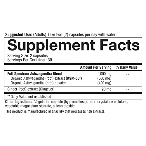 Youtheory ashwagandha Capsule, Helps Maintain Normal cortisol Level, Helps Reduce YoutheoryAu supplements