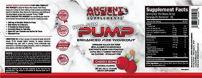 Ancient Muscle Pre Workout Stimulant-Free Pump Supplement - Citrulline Malate, Beta Alanine Ancient MuscleUS supplements