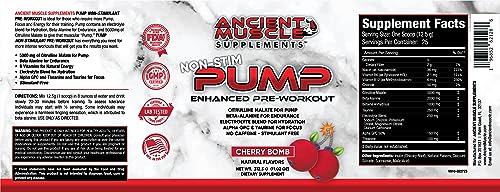 Ancient Muscle Pre Workout Stimulant-Free Pump Supplement - Citrulline Malate, Beta Alanine Ancient MuscleAu supplements