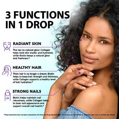 Liquid Biotin & Collagen - Vitamins for Hair Growth Support for Women & Men NUTRAHARMONYUS supplements