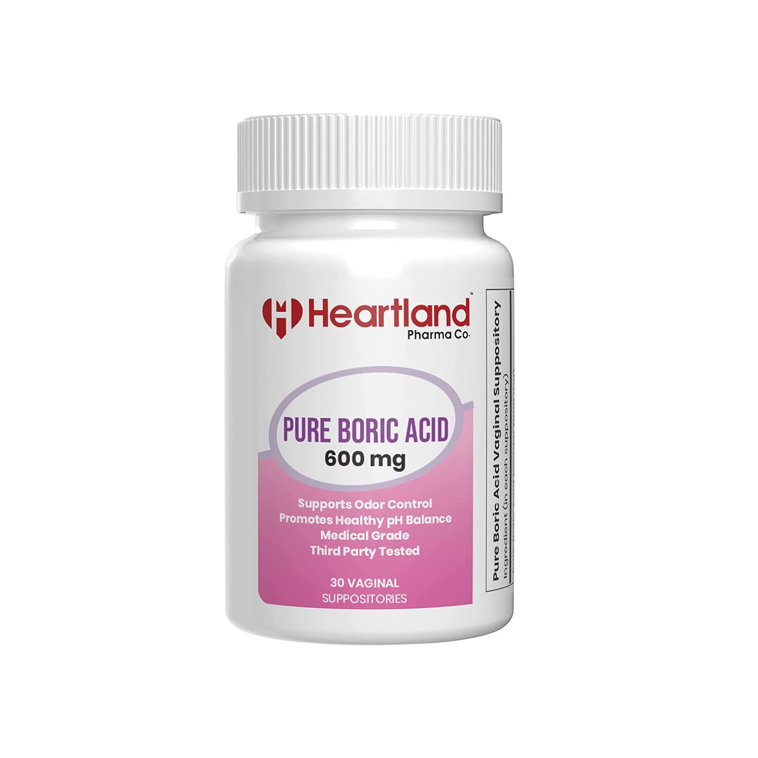 Heartland Pharma Boric Acid Vaginal Suppositories Medical Grade 100% USA Manufactured (30 ct)(1 Pack) Heartland PharmaAu supplements