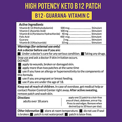 VitaPatch Keto Patch with B12 Methylcobalamin and Vitamin Guarana B12 Patch for Energy VitaPatchUS supplements