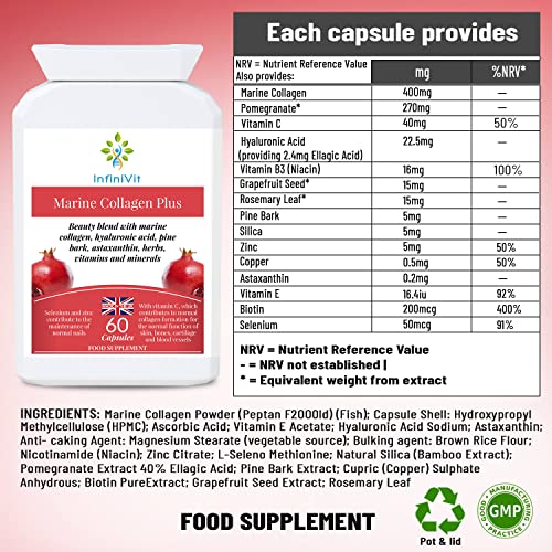 InfiniVit Marine Collagen Plus Blend Capsules - Hair Growth Enhancer with Enriched Vitamin C and Vitamin E InfiniVitAu supplements