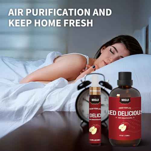 Essential Oils-MISIJI Apple Fragrance Essential Oils for Diffuser for Home 4FL.OZ Plus 0.33,Diffuser Oils Scents MISIJIAu supplements