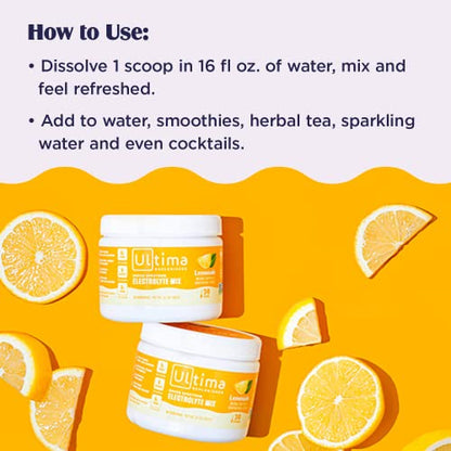 Ultima Replenisher Electrolyte Hydration Drink Mix, Lemonade, 30 Serving Tub Ultima ReplenisherUS supplements