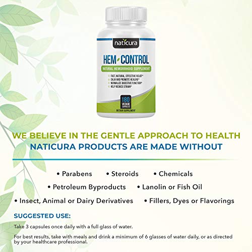 Naticura Hem-Control Natural Hemorrhoid Supplement - Vegan Herbal Supp NaticuraUS supplements