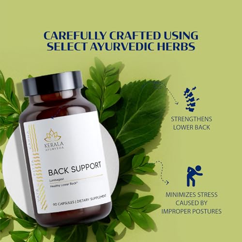 Kerala Ayurveda Back Support Herbal Capsules - Eases Occasional Discomfort of Lower Back & Supports Normal Movement of Spine, 90 Count Kerala AyurvedaAu supplements