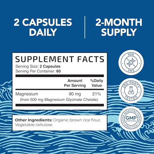 Magnesium Glycinate 500mg | Chelated Bisglycinate Complex for Muscle Relaxation Nobi NutritionUS supplements