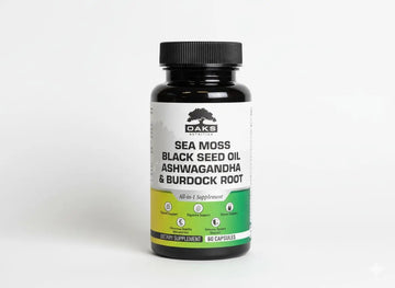 Oaks Nutrition Premium 15-in-1 Sea Moss Multivitamin with Black Seed Oil, Ashwagandha, Turmeric, Bladderwrack, Burdock, Elderberry Oaks NutritionAu supplements
