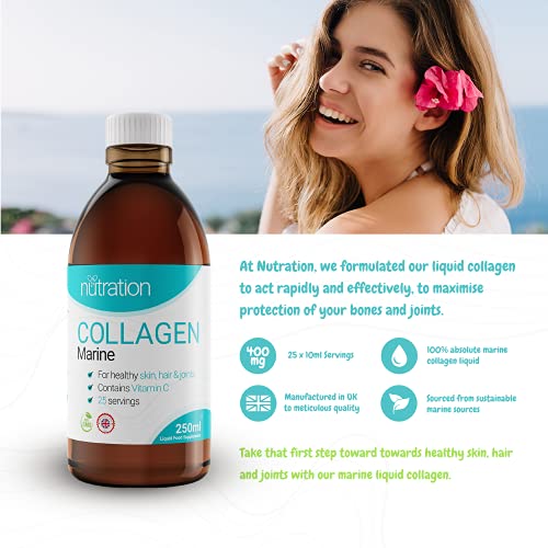 Marine Collagen Liquid | 25 x 10ml Servings | Liquid Collagen Drink for Women and Men | Pure Marine Collagen for Strong Bones & Joints NutrationAu supplements