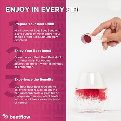 Beet Beet Beet - Organic Beet Juice Powder Healthy Blood Pressure, Cholesterol BEETFLOWUS supplements