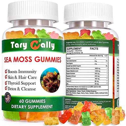 Tary Nally Sea Moss Gummies, Organic Irish Sea Moss Gummies for Adults & Kids Tary NallyUS supplements
