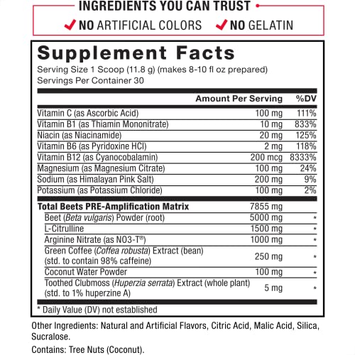 FORCE FACTOR Total Beets Pre-Workout Powder to Boost Energy & Endurance, Increase Force FactorUS supplements