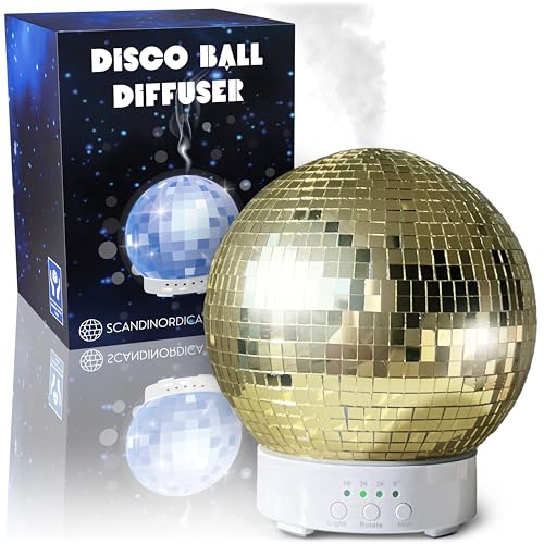 Disco Ball Diffuser Rotating - 300 ML Mirror Ball Oil Diffuser, Essential Oils Diffusers for Home SCANDINORDICAAu supplements