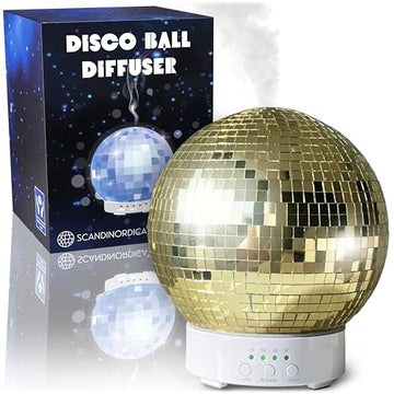 Disco Ball Diffuser Rotating - 300 ML Mirror Ball Oil Diffuser, Essential Oils Diffusers for Home SCANDINORDICAAu supplements