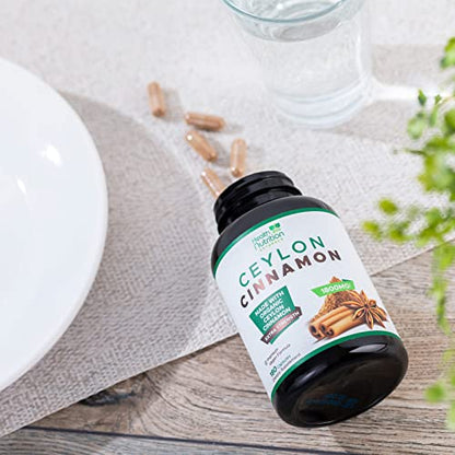 Pure Ceylon Cinnamon Capsules - Certified Organic Cinnamon Pills, Non-GMO, Dairy & Gluten Health Nutrition NaturalsUS supplements