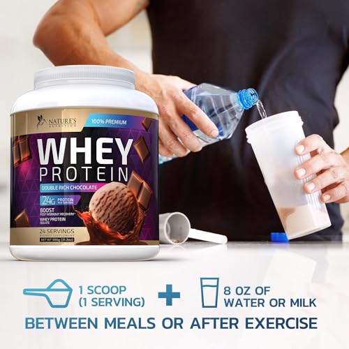 Whey Protein Powder 24g - Chocolate Ice Cream Whey Isolate Protein for Muscle Growth Nature's NutritionUS supplements