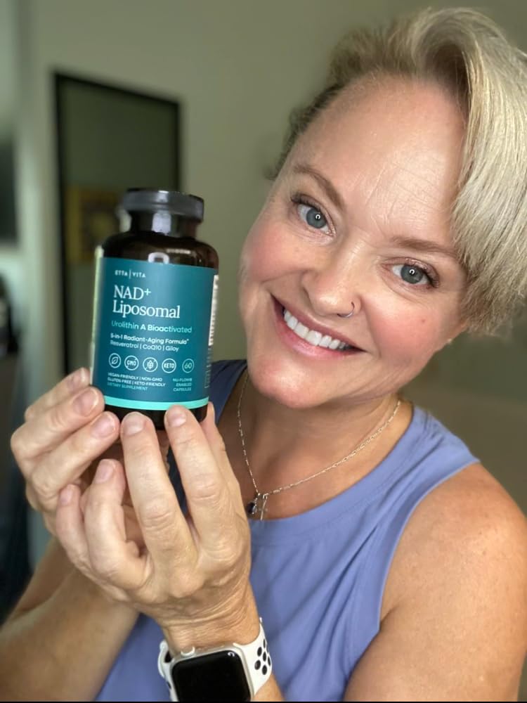 Liposomal NAD+ Supplement - Resveratrol, Urolithin A, CoQ10 & Muira Puama (Made in USA) NAD Supplement for Natural Energy, Brain Fog, Digestion, Detox, Gut Health, Microbiome, NR NMN Replacement Etta VitaAu supplements