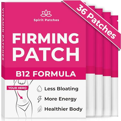 Firming B12 Patches (Pack of 36) - 100% Natural Vitamin Patches for Women, Energy & Body Support Spirit PatchesUS supplements
