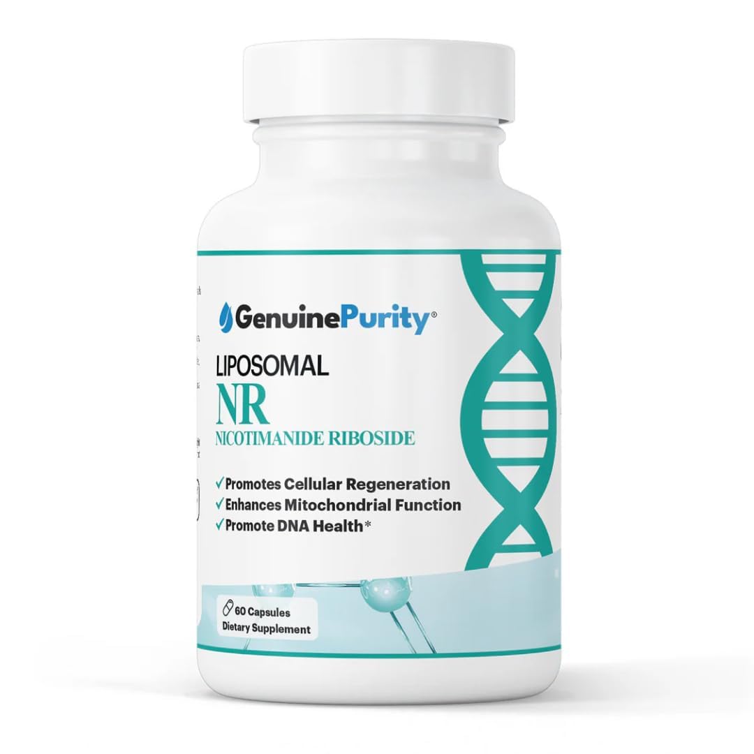 GenuinePurity Liposomal NR 300mg Nicotinamide Riboside Supplement | Advanced NAD Boost for Cellular Energy and Mitochondrial Function | Gluten Free, Vegan, USA Made, Non-GMO | 60 Capsules GenuinePurityAu supplements