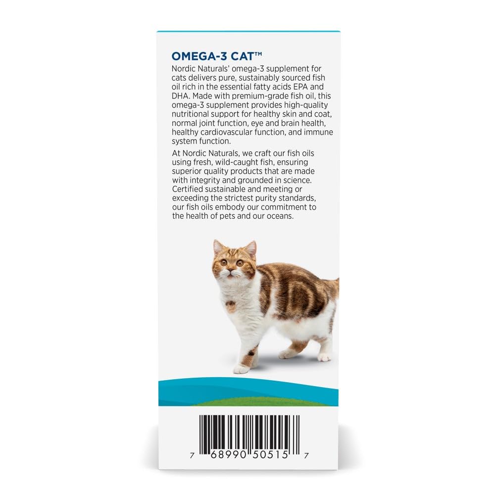 Nordic Naturals Omega-3 Cat, Unflavored - 2 oz - 304 mg Omega-3 Per One mL - Fish Oil for Cats with EPA & DHA - Promotes Heart, Skin, Coat, & Immune Health - Non-GMO Nordic NaturalsAu supplements