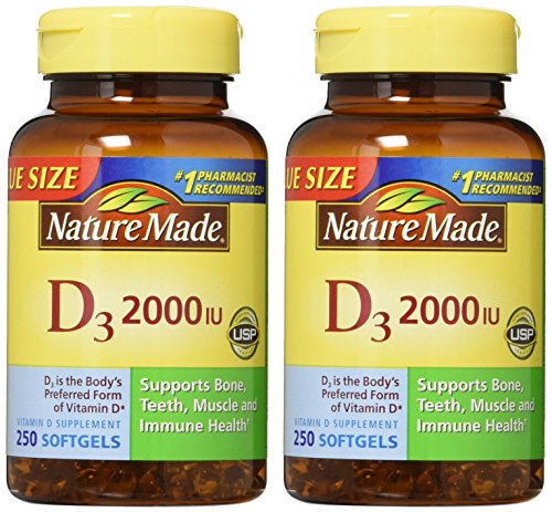 Nature Made, Vitamin D3 2,000 I.U. Liquid Softgels, 250-Count (Pack of 2) Nature MadeUS supplements
