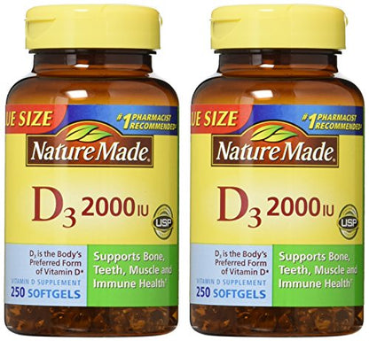 Nature Made, Vitamin D3 2,000 I.U. Liquid Softgels, 250-Count (Pack of 2) Nature MadeUS supplements