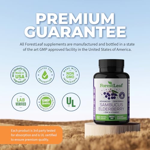 ForestLeaf Sambucus Elderberry with Vitamin C and Zinc - 9000mg Ult ForestLeafUS supplements