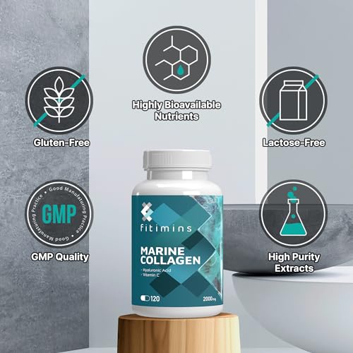 Fitimins Marine Collagen Capsules, 2000mg with Hyaluronic Acid & Vitamin C FitiminsAu supplements