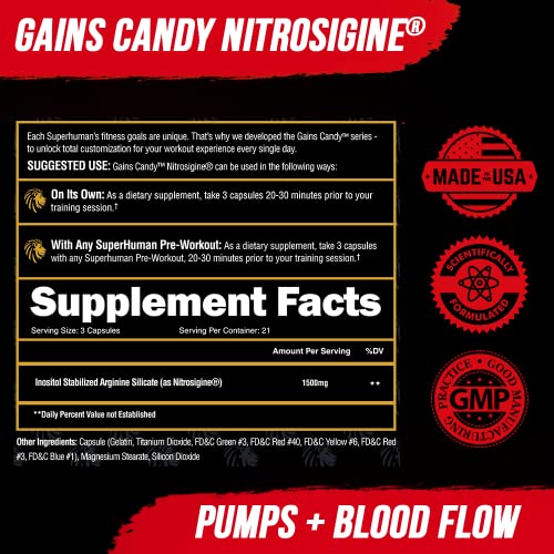ALPHA LION Gains Candy, Supplement Pills for Muscle Pump & Blood Flow, Nitric Oxide ALPHA LIONAu supplements