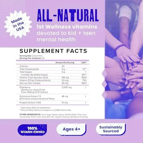 SAM+LEO Immunity Gummies with Elderberry, Echinacea, Zinc & Vitamin C for Kids & Teens – Immune Support Supplement Gummies | SAM+LEOAu supplements